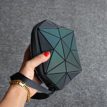 Load image into Gallery viewer, Debut Collection: Geometric Reflective Cosmetic Bag Wristlet
