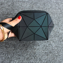 Load image into Gallery viewer, Debut Collection: Geometric Reflective Cosmetic Bag Wristlet
