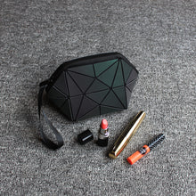 Load image into Gallery viewer, Debut Collection: Geometric Reflective Cosmetic Bag Wristlet
