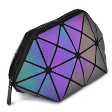 Load image into Gallery viewer, Debut Collection: Geometric Reflective Cosmetic Bag Wristlet
